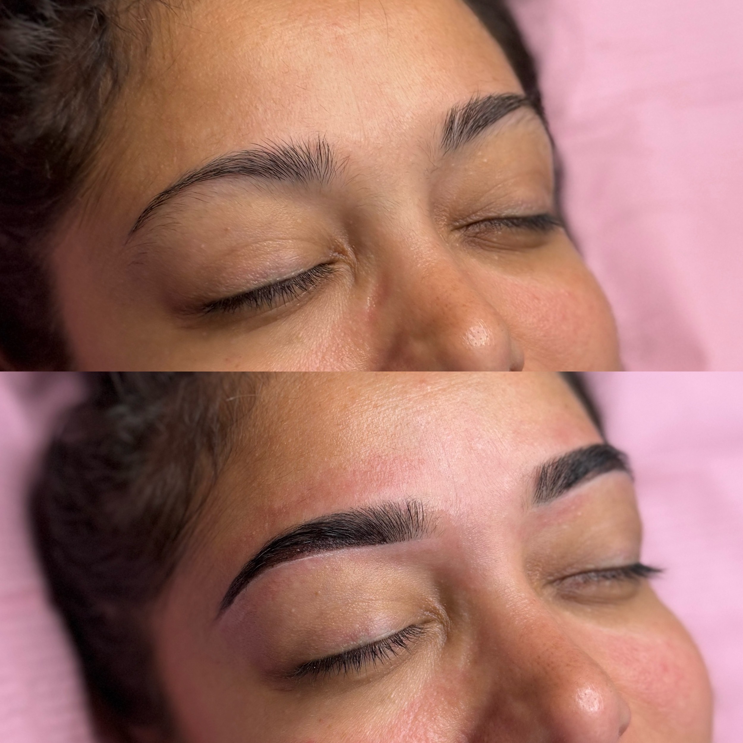 Brow tint before and after