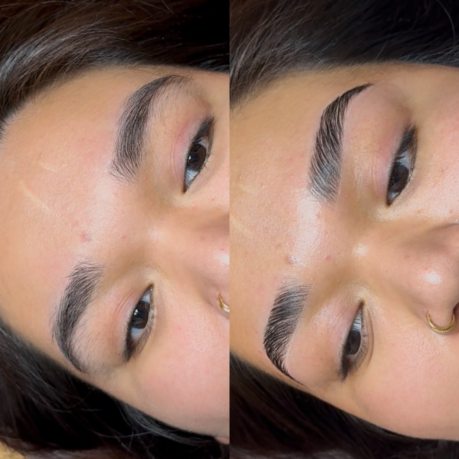 Brow lamination before and after