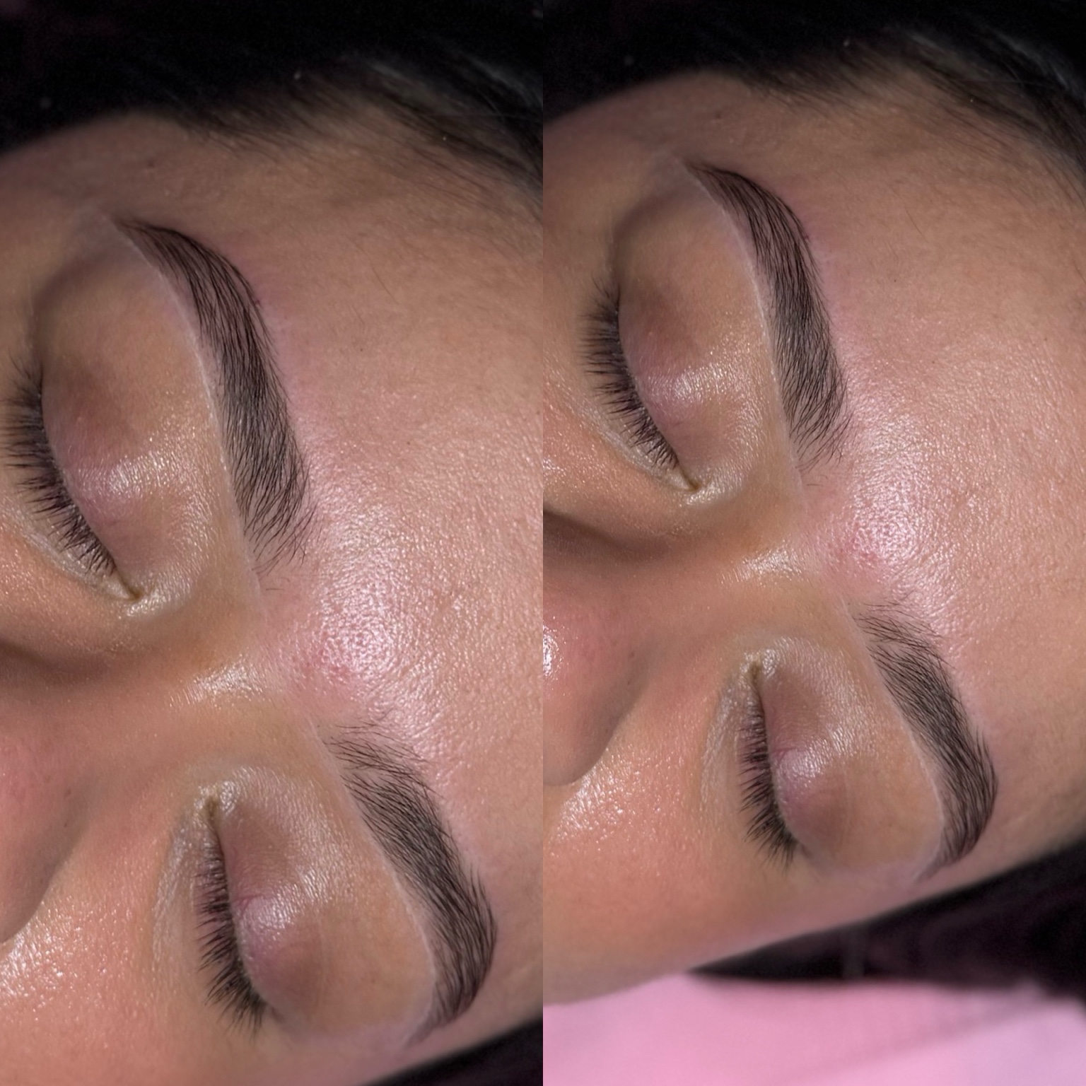 Natural brow shaping result